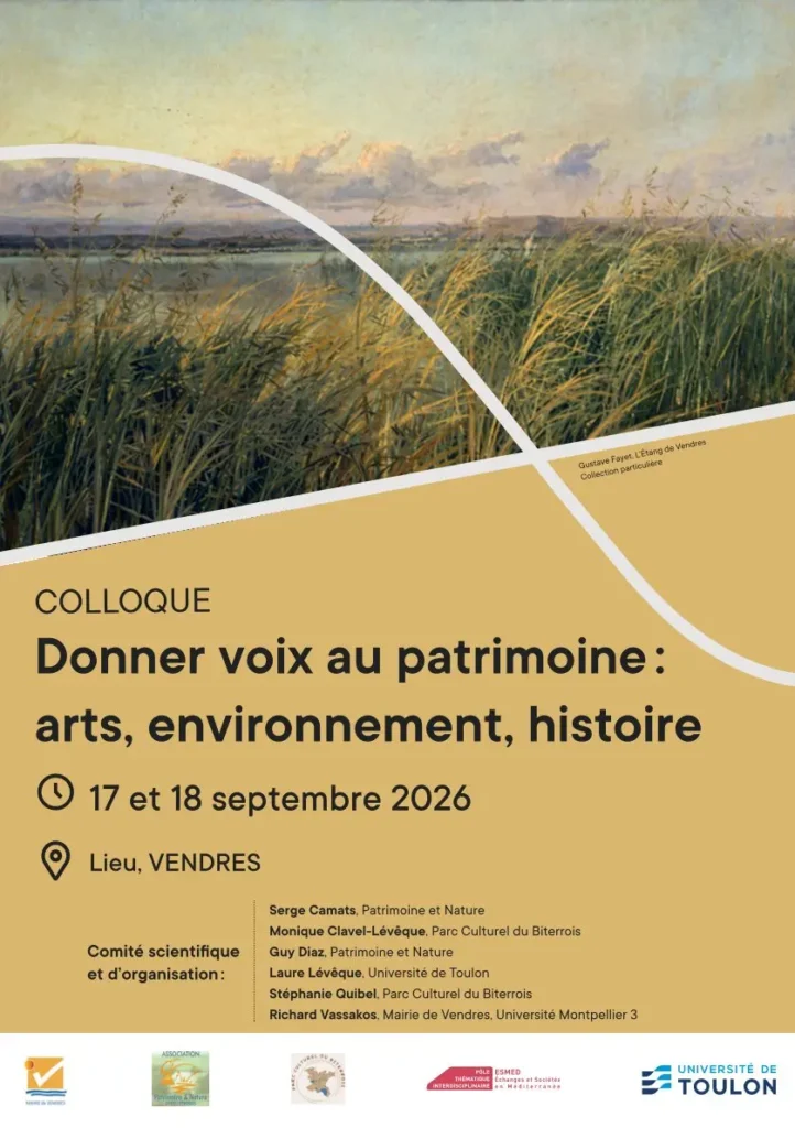Affiche du colloque Donner voix au patrimoine : arts, environnement, histoire