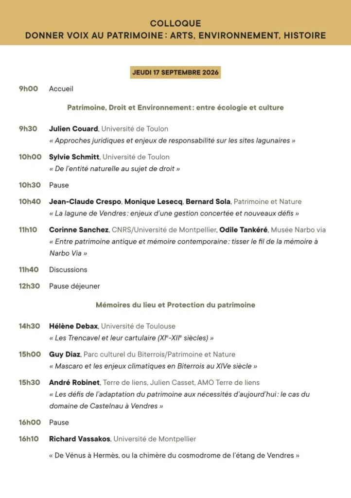 Programme du colloque