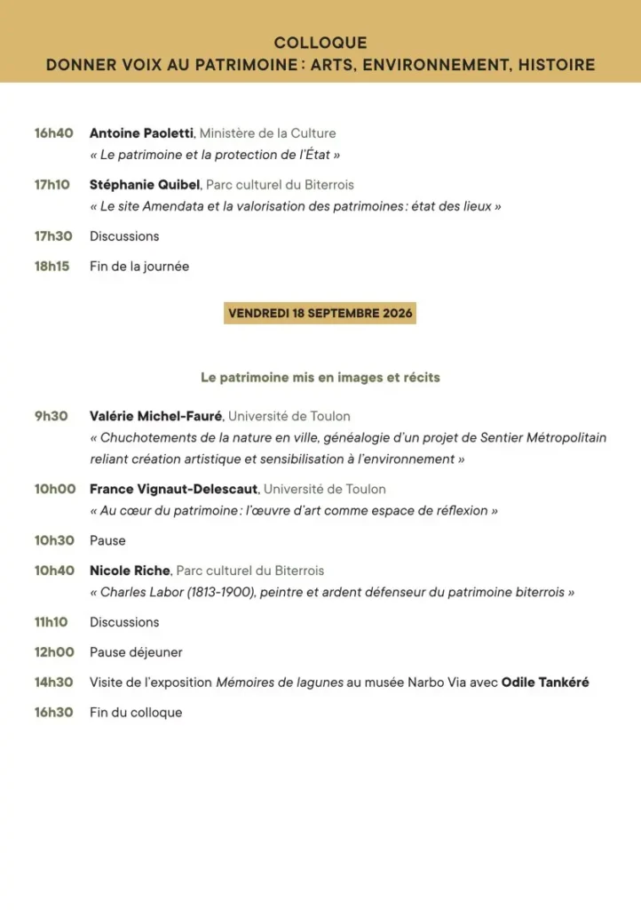 Programme du colloque